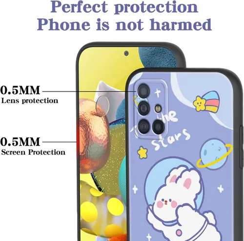 Miniatura 7 de Funda para Galaxy A51 5G (no compatible con la versión A51 4G) con correa de cordón, para niñas y mujeres, diseño lindo de anime, funda de silicona