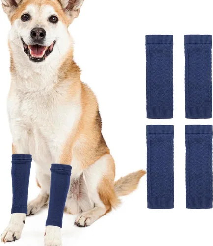 Miniatura 13 de ROZKITCH Manga de compresión para perro, 2 piezas de pierna delantera y 2 rodillas de pierna trasera, envoltura para codo de perro, protector