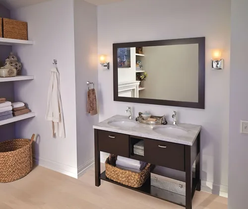 Miniatura 3 de Moen Voss – Grifo monomando de un solo agujero para lavabo de baño, cromado, con placa de cubierta opcional, 6903