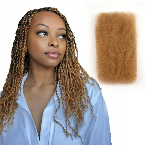 Miniatura 18 de FASHION IDOL Afro Kinkys - Cabello humano a granel para extensiones de rastas, reparación de Loc, trenzado, giro apretado, cabello humano afro