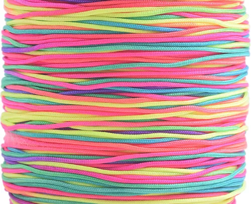 Miniatura 42 de KONMAY 1 rollo de cuerda de nailon para hacer pulseras de 150 yardas, trenzado de nailon Shamballa Macramé/cordón de cuentas de 0.4mm, cordón
