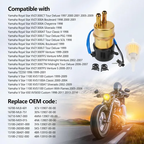 Miniatura 6 de Road Passion 49040-1055 Bomba de combustible eléctrica de 12 V para Suzuki Intruder 700/1400/Boulevard S50 Cavalcade 1400 GSX1100G Marauder 800