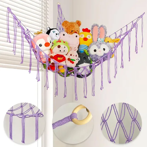 Miniatura 3 de Hamaca de red de animales de peluche para juguetes de peluche, red de peluche para decoración de habitación de niños, almacenamiento de animales