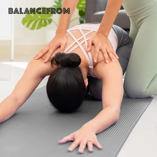 Miniatura 7 de Fitvids - Tapete de yoga de 1 pulgada extra grueso de alta densidad con superficie antideslizante y correa de transporte para hombres y mujeres