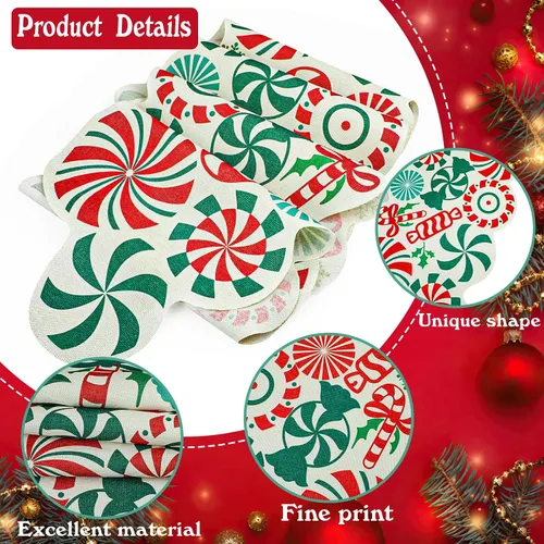 Miniatura 3 de FOIMAS Camino de Mesa de Dulces de Navidad, 71 x 13 pulgadas Camino de Mesa de Dulces Piruleta de Menta, Manteles de Mesa para Ornamento de Mesa