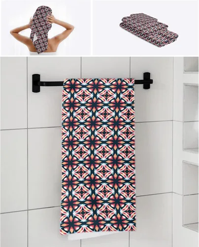 Miniatura 7 de Abstract Bath Towels for Bathroom Set - Luxury Towels Gifts for Women,Quick Dry Beach Kitchen Hand Hair Face Yoga Workout Gym Towel and Dish