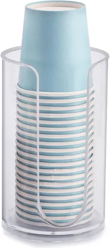Dispensador de tazas de baño LoveBB, soporte para tazas de papel desechables pequeñas de 3 oz-5 oz para enjuague/enjuague bucal en tocadores de
