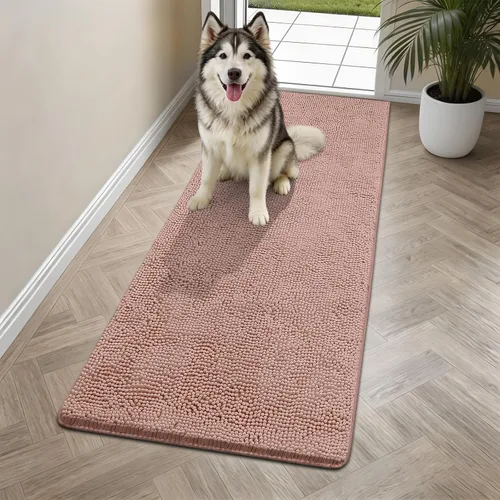 Miniatura 38 de Bcoimo Tapete súper absorbente para puerta de perro, 30 x 20 pulgadas, tapete antideslizante para patas fangosas, alfombras para mascotas para patas