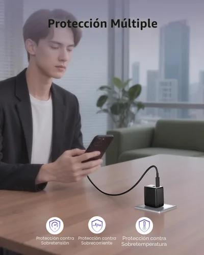 Miniatura 8 de Cargador de Carga Rápida wegear USB C, Cargador Nano GaN de 30 W de Doble Puerto con Enchufe Plegable para iPhone Serie 16/15, iPad, Galaxy S24 Negro