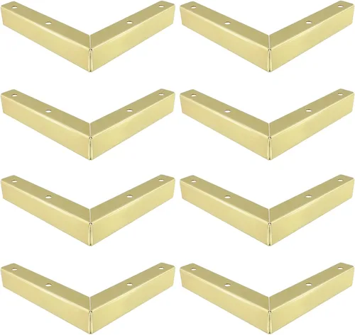 Miniatura 13 de Geesatis 4 patas doradas para muebles de diseño minimalista, patas de metal para muebles de 4.3 pulgadas de longitud para gabinete, sofá, mesa