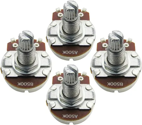Miniatura 10 de FLEOR Potenciómetro cónico de audio con eje de 0.709 in, 4 piezas, tamaño completo, para guitarra, A250K