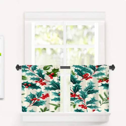 Miniatura 66 de Cortinas opacas de cocina con pintura al óleo de Europa rosa y negra para ventanas, cenefas opacas modernas de torre Eiffel de poliéster multicapa