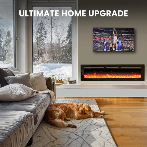 Miniatura 6 de Silonn Calentador de Chimenea Eléctrica Inteligente de 50″ con Aplicación y Control Remoto, Salida de Calor de 5300 BTU, Insertos de Chimenea