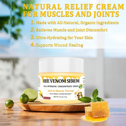 Miniatura 2 de Natural Organic NZL Bee Venom Professional Serum Care, Joint & Muscle & Bone Cream Gel - For Back, Neck, Hand, Foot, Knee, Muscle, Shoulder, Hip