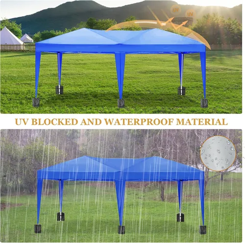 Miniatura 5 de 10x20 Azul Carpa Plegable para Exterior con 6 Paredes Laterales, Carpa para Bodas y Fiestas al Aire Libre Resistente al Agua para Fiestas UV50