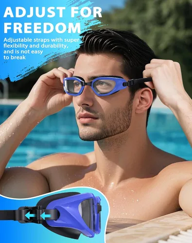 Miniatura 5 de Gafas de Natación, Gafas de Natación Unisex para Adultos Anti Niebla Anti UV Sin Fugas Visión Amplia para Hombres Mujeres Jóvenes