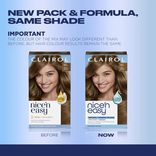 Miniatura 3 de Clairol Nice'n Easy - Tinte de cabello permanente, color castaño dorado claro (Light Golden Brown) 6G, paquete de 3 unidades 6G Marrón Dorado Claro