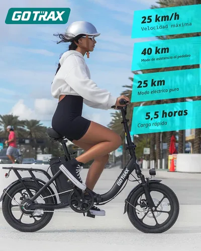 Miniatura 3 de Gotrax Bicicleta Eléctrica Plegable de 16", Alcance Máximo de 28 Millas (Asistencia de Pedal) y Velocidad de 15.5 Mph Impulsada por Pico de 500W