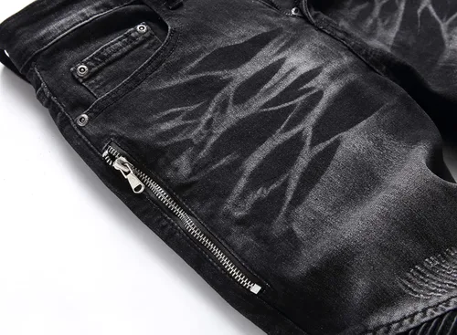 Miniatura 6 de Liuhond Skinny Slim Fashion - Jeans elásticos de motociclista de Hip Hop con agujeros rectos rasgados.