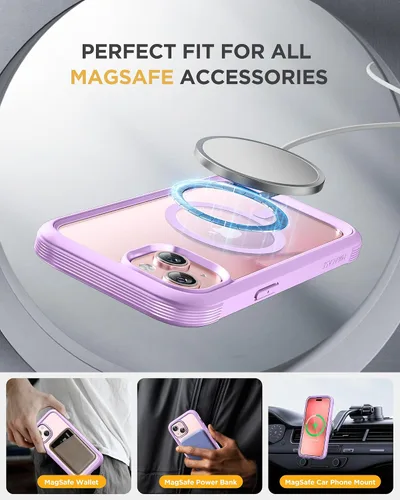 Miniatura 4 de Miracase Funda magnética para iPhone 15 Plus de 6.7 pulgadas [compatible con Magsafe] funda militar de cuerpo completo a prueba de caídas 15 Plus