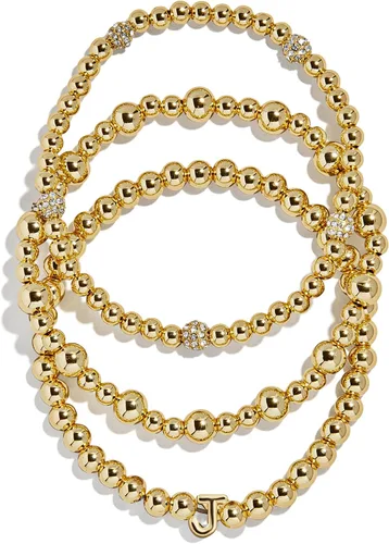 Miniatura 37 de BaubleBar Juego de pulsera Pisa para mujer, tres pulseras de cuentas chapadas en oro, joyería de moda, regalo de moda