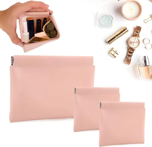 Miniatura 15 de BUSOHA Pequeña bolsa de maquillaje para bolso, mini bolsas de cosméticos portátiles para mujeres, monedero, lápiz labial, organizador de accesorios