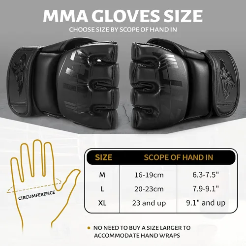 Miniatura 2 de Guantes MMA para hombres y mujeres, guantes de boxeo para saco de boxeo, sparring, entrenamiento, muay thai, artes marciales, guantes de medio