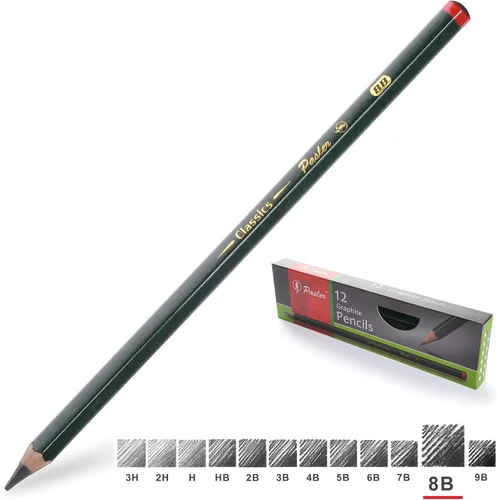 Pasler Lápices de dibujo profesionales para bocetos gráficos, 12 unidades (8B)