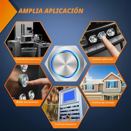 Miniatura 8 de Nilight Interruptor de botón de 0.472 in, 5 unidades con arnés precableado de acero inoxidable de 12 V 24 V, bloqueo automático, interruptores 5