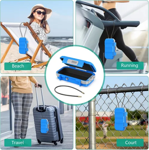 Miniatura 5 de ORIA Funda de seguridad portátil, caja de seguridad portátil, caja de seguridad con combinación de 4 dígitos, caja de seguridad para teléfonos