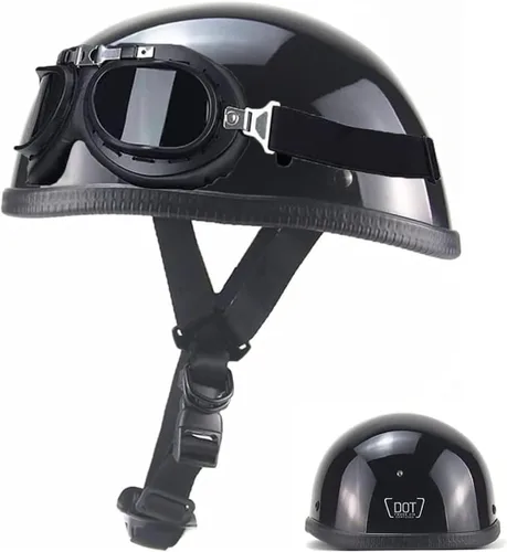 Miniatura 9 de Casco retro para jóvenes y adultos, casco clásico, medio casco, casco de motocicleta de perfil bajo, casco abierto para hombres y mujeres, aprobado
