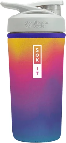 Miniatura 30 de Sok It BotlSok Botella Mezcladora de Proteínas con Funda Aislante de Neopreno (Floral Abstracto, Se Ajusta a Mezcladoras de 24oz)