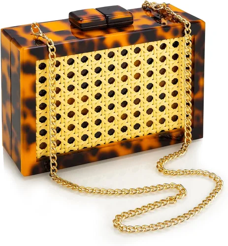 YYW Bolso de mano de noche de acrílico para mujer, elegante bolso de hombro cruzado para boda, cóctel, fiesta, fiesta de Navidad