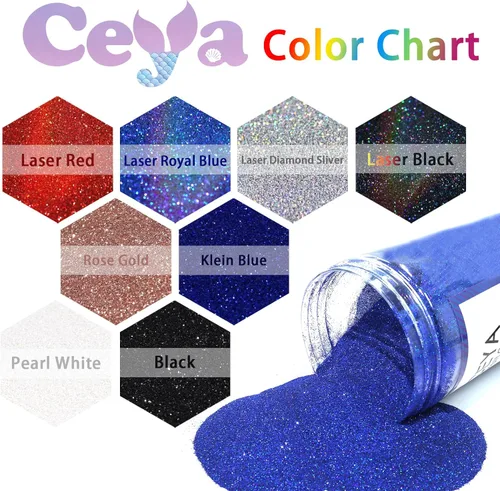 Miniatura 3 de Ceya - Polvo de purpurina holográfica ultra fina, 1.1 LB/17.63 OZ, color negro láser, 1/128' 0.008' 0.2mm, en masa para manualidades, resina, vasos