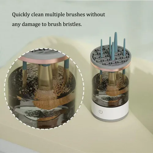 Miniatura 4 de Limpiador de brochas de maquillaje - Máquina eléctrica de limpieza de brochas de maquillaje, herramienta automática de limpieza y secado de brochas