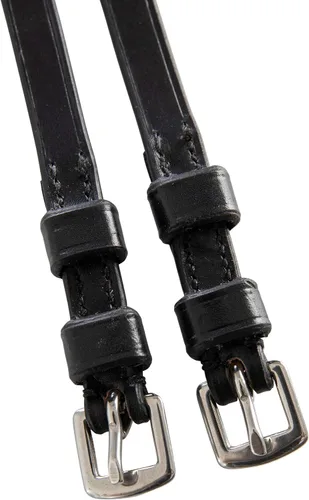 Miniatura 3 de Huntley Equestrian Correas de cuero resistentes y duraderas de alta calidad, cierre de hebilla de acero inoxidable, color negro