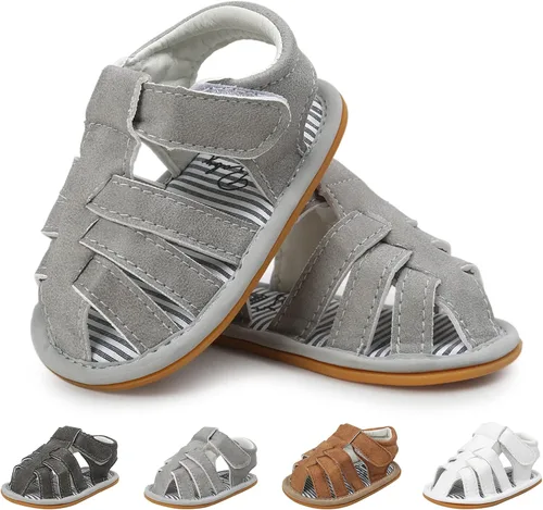 Miniatura 13 de Sandalias para bebé niña niño, suela antideslizante suave de primera calidad, sandalias de bebé para bebé, zapatos de playa casuales de verano
