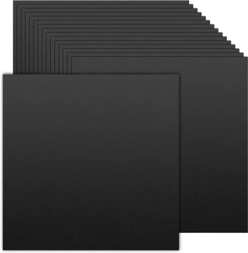 50 hojas de cartulina negra de 12 x 12 pulgadas, papel grueso de 80 libras, papel de construcción para invitaciones, manualidades, fabricación de