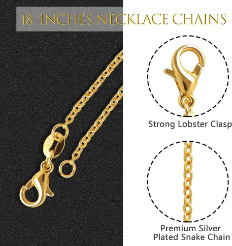Miniatura 2 de SANNIX Paquete de 50 cadenas chapadas en oro, cadena de cable, collar a granel para hacer joyas, suministros de 18.0 in