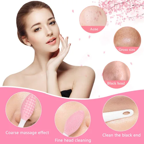 Miniatura 5 de Limpiador facial de silicona, 2 cepillos exfoliantes para labios, 2 cepillos de limpieza facial y cepillo de máscara facial de silicona, herramienta