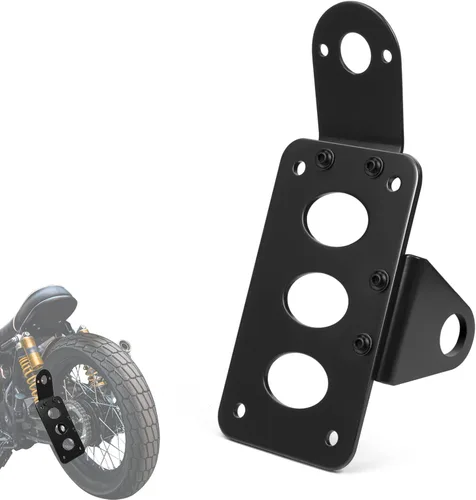 Miniatura 8 de Amazicha Soporte de placa de matrícula de montaje lateral curvado con agujero de eje de 3/4 pulgadas compatible con Harley Touring Sporster Bobber