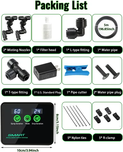 Miniatura 6 de Sistema de nebulización automática Reptile Mister, humidificadores de reptiles con controlador de sincronización inteligente, humidificador
