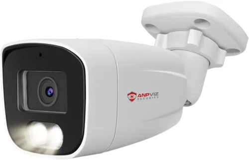 Anpviz Cámara IP Bullet PoE de 4MP, cámara IP de seguridad para exteriores e interiores, detección de movimiento humano AI, visión nocturna