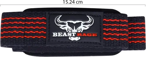 Miniatura 6 de BEAST RAGE Correas de muñeca de levantamiento de pesas de alta resistencia, figura de 8 bucles, levantamiento de pesas, correa de levantamiento