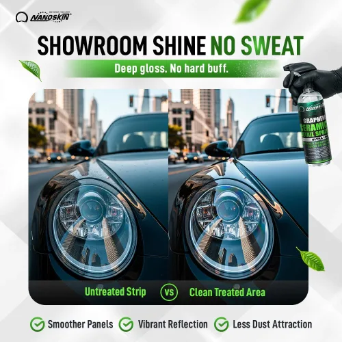 Miniatura 4 de Nanoskin Espray de grafeno cerámico para detalle 16 oz – Detalle rápido sin agua hidrofóbico para el detalle del automóvil Extiende ceras