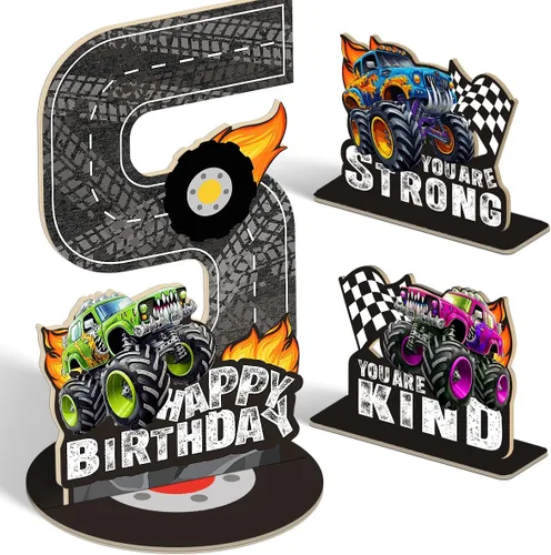 Miniatura 55 de Juego de 3 piezas de dinosaurios con signo de número de 2º cumpleaños, decoración de mesa de dinosaurios para niños y niños de 2º cumpleaños