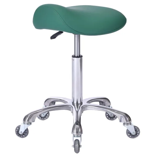 Miniatura 11 de Taburete Profesional de Silla de Montar con Ruedas Ergonómico Giratorio de Altura Ajustable para Clínica Dentista Salón de Belleza Tatuaje Oficina