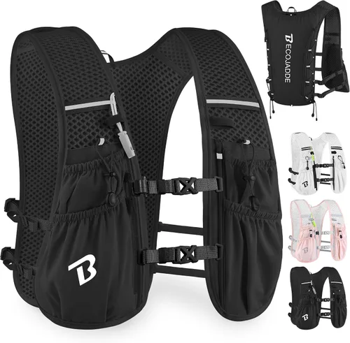 Miniatura 14 de BECOJADDE Chaleco de Hidratación Mochila para Correr para Hombres Mujeres, Mochila de Hidratación Ligera de 5L para Correr, Chaleco de Hidratación