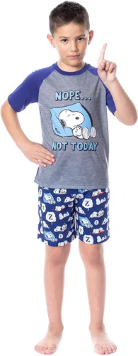 Miniatura 5 de INTIMO Peanuts Snoopy Nope Not Today - Conjunto de pijama corto con cuello redondo, Multi colorido