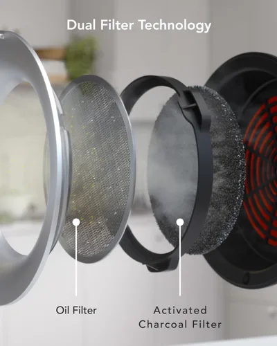 Miniatura 5 de AirHood Campana extractora con cable Extractor de cocina portátil con 2 filtros de aire de carbón activado y filtro de aceite de acero inoxidable